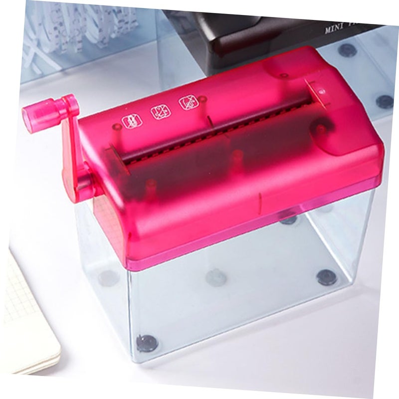 Compact Manual Paper Shredder with Wastebasket for Home Office Document Security - Image 5