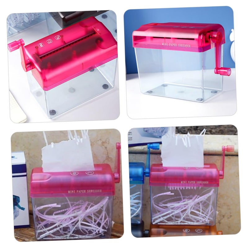 Compact Manual Paper Shredder with Wastebasket for Home Office Document Security - Image 3