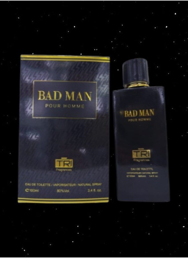 TRI - 4 Pieces Bad Man Perfume For Men 100ml EDT - Image 1