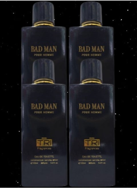 4 Pieces Bad Man Perfume For Men 100ml EDT