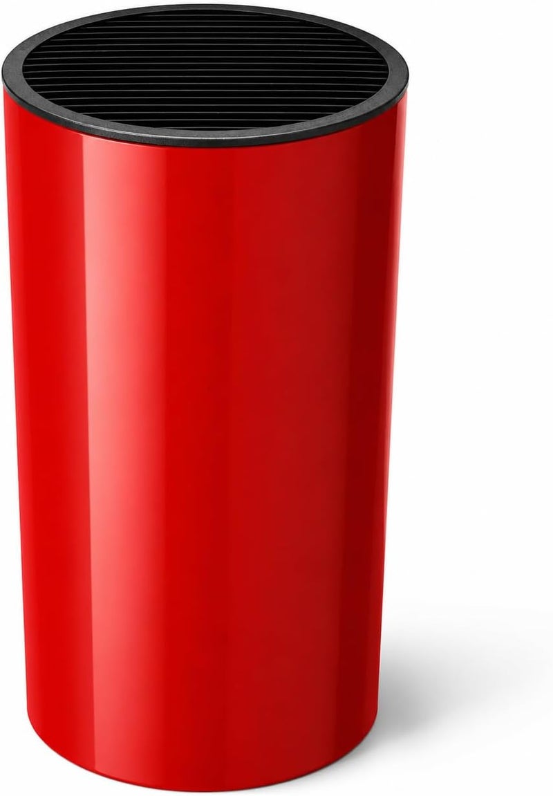 Garneck Universal Knife Block for the Kitchen - Metal Utensil Holder with Space for Kitchen Knives - Scissors and More - Practical Organiser for Drawer and Worktop - Red - Image 1