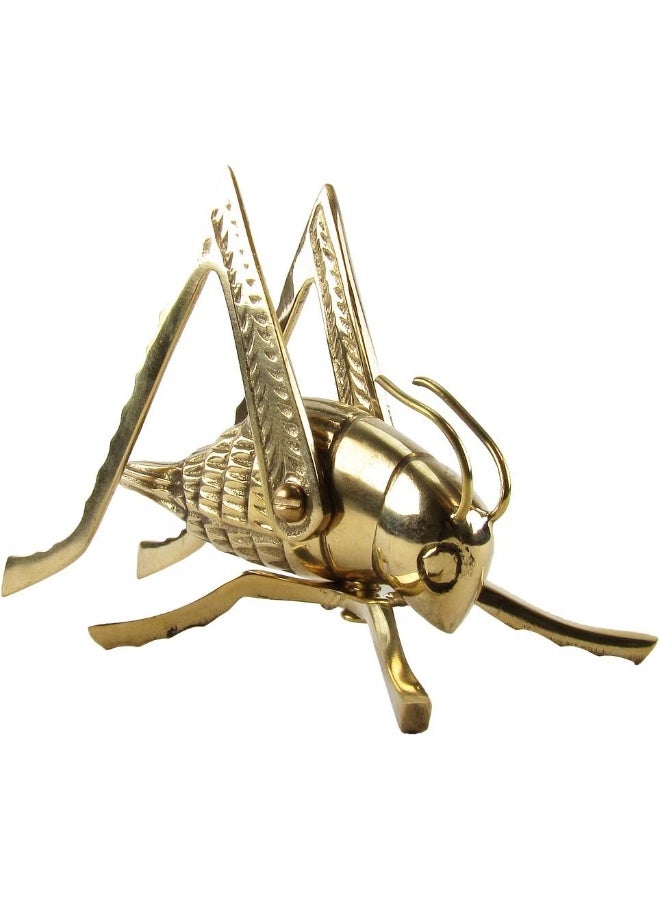 Treasure Gurus Solid Brass Lucky Cricket Rustic Fireplace Hearth/Mantle Decor - Image 1