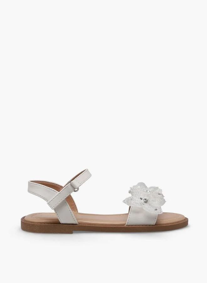 Flora Bella By Shoexpress Girls Floral Applique Strap Sandals