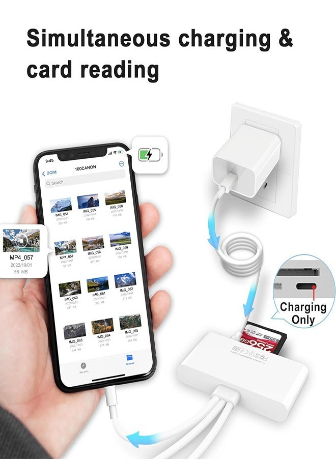 DMG TECH - SD Card Reader 5-in-1 Memory Card Reader USB OTG Adapter & SD Card Reader for i-Phone/i-Pad, USB C and USB A Devices - Image 1