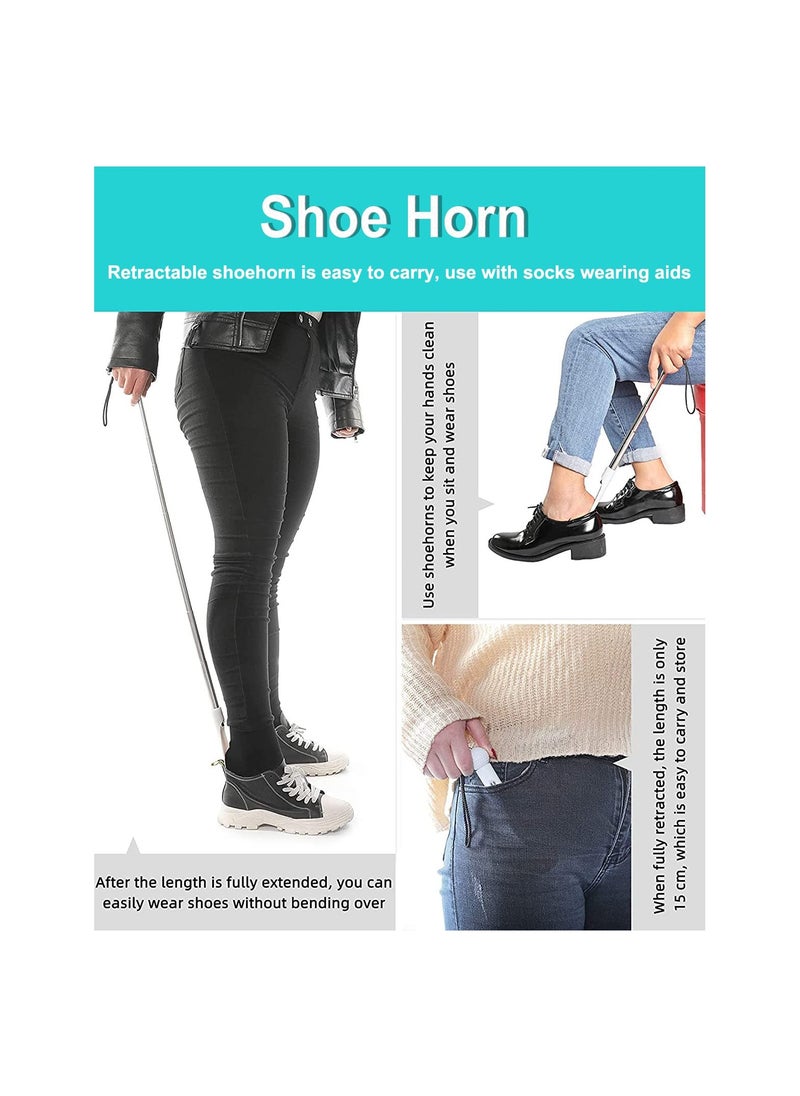 Generic - Sock Aid Kit for Seniors - Adjustable Sock Aide Device with Flexible Shoe Horn, Easy On/Off Sock Helper for Elderly, Pregnant Women, and Hip Surgery Recovery (2 Pack) - Image 1