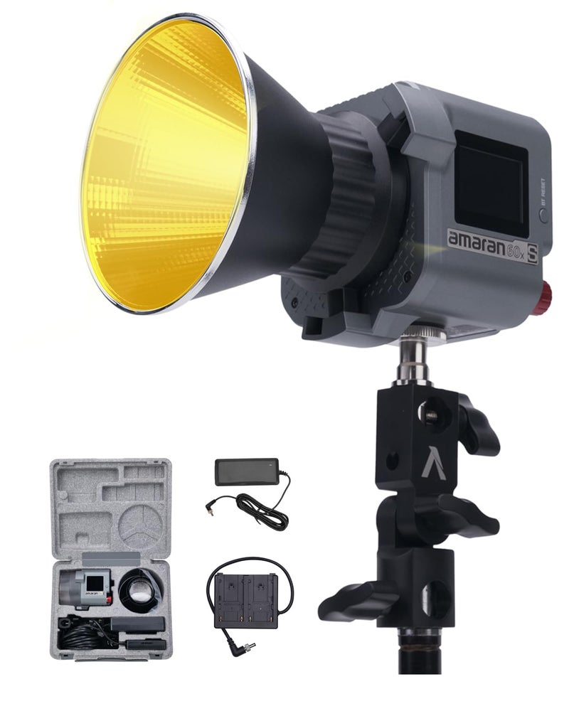 Aputure amaran COB 60xS Video Lighting amaran 60x Upgrade bi-Color Bowens Mount Point-Source LED Studio Light, SSI (D56) of 87, 33,300 lux @ 1m,App Control,9 Lighting FX (amaran 60x S) - Image 1