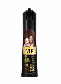 VIP شامبو صبغة الشعر طبيعي بمستخلص اللؤلؤ خالي من الأمونيا- بني غامق -180مل