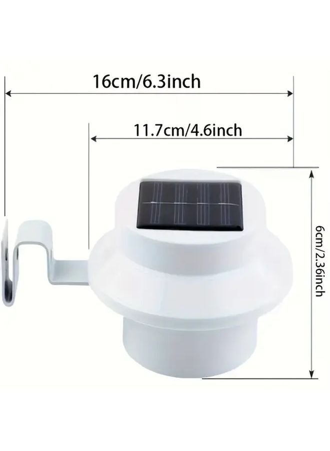3 قطع أضواء الحائط الخارجية الشمسية ذات القشرة البيضاء والضوء الدافئ، إسقاط LED للحديقة - Image 4