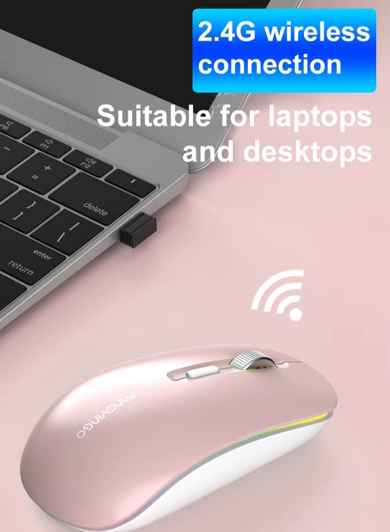 F107 Rechargeable Wireless Mouse Slim Silent Lightweight - Power Saving on/off button - 1600DPI  - Metal Roller -For office Business - Image 2