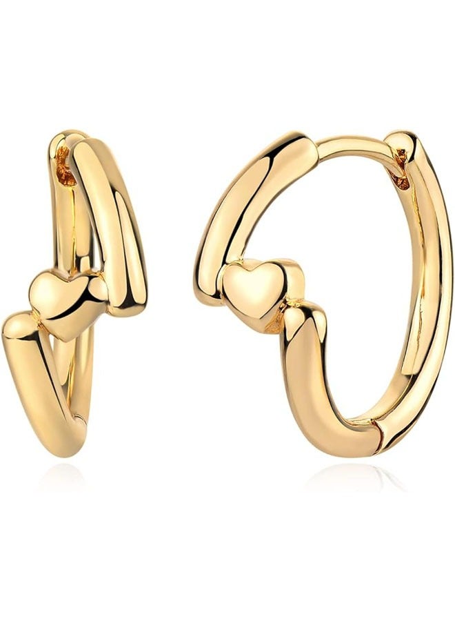 MEVECCO Women Huggie Earrings Gold Hoop Sleeper 14K Gold Filled Small Simple Handmade Hypoallergenic Everyday Jewelry - Image 1