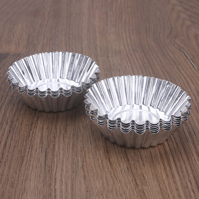 100pcs Egg Tart Vessel Tools Stainless Steel Saucepan Chocolate Chip Muffin Pudding Tin Aluminum Pastry Molds Pastry Cupcake Mould Practical Baking Bake Tool Baking Tool - Image 5