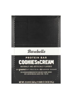 Barebells Barebells, Protein Bar, Cookies & Cream, 12 Bars, 1.94 oz (55 g) Each  - Image 1