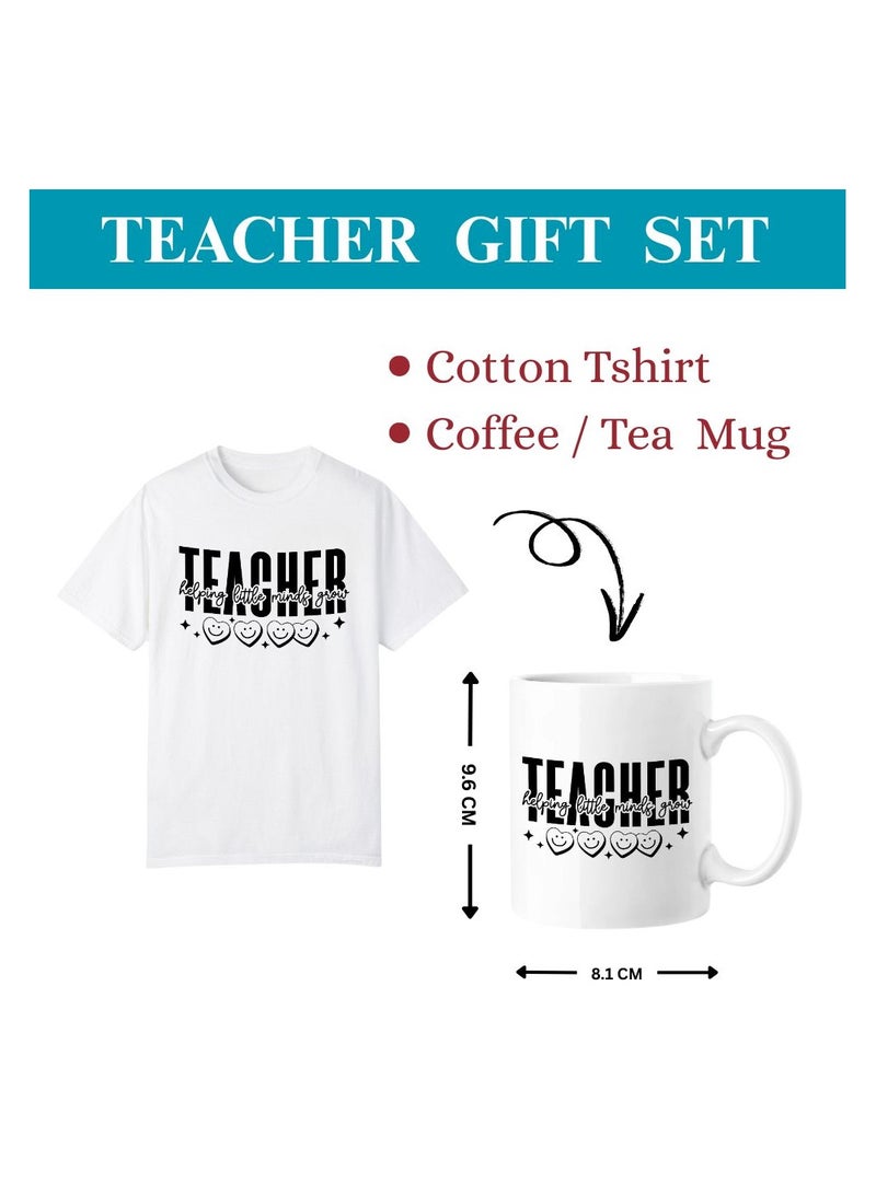 PRINTSHOP4ME Teachers Day T-Shirt And Ceramic Coffee Mug Combo–Thoughtful Gift Set For Teachers–Ideal For Women Educators–Appreciation Gift For Teacher’s Day,End Of Year Or Back To School  - Image 2
