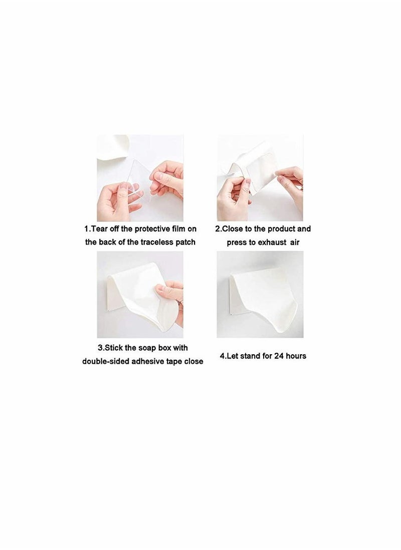 KASTWAVE - Soap Dish, Self Draining Bar Soap Holder Shower, 4 pcs Novel and Convenient Soap Saver, White, Blue, Brick Red, Yellow Bathroom Slim Compact Soap Dish Storage Holder for Bathroom Shower, 4 pcs - Image 1