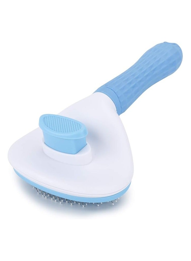 Depets Self Cleaning Slicker Brush, Pet Grooming Shedding Brush - Easy to Remove Loose Undercoat, Pet Massaging Tool Suitable for Pets with Long or Short Hair (Assorted Colors) - ‎EP-GM-135-BLU_M - Image 1