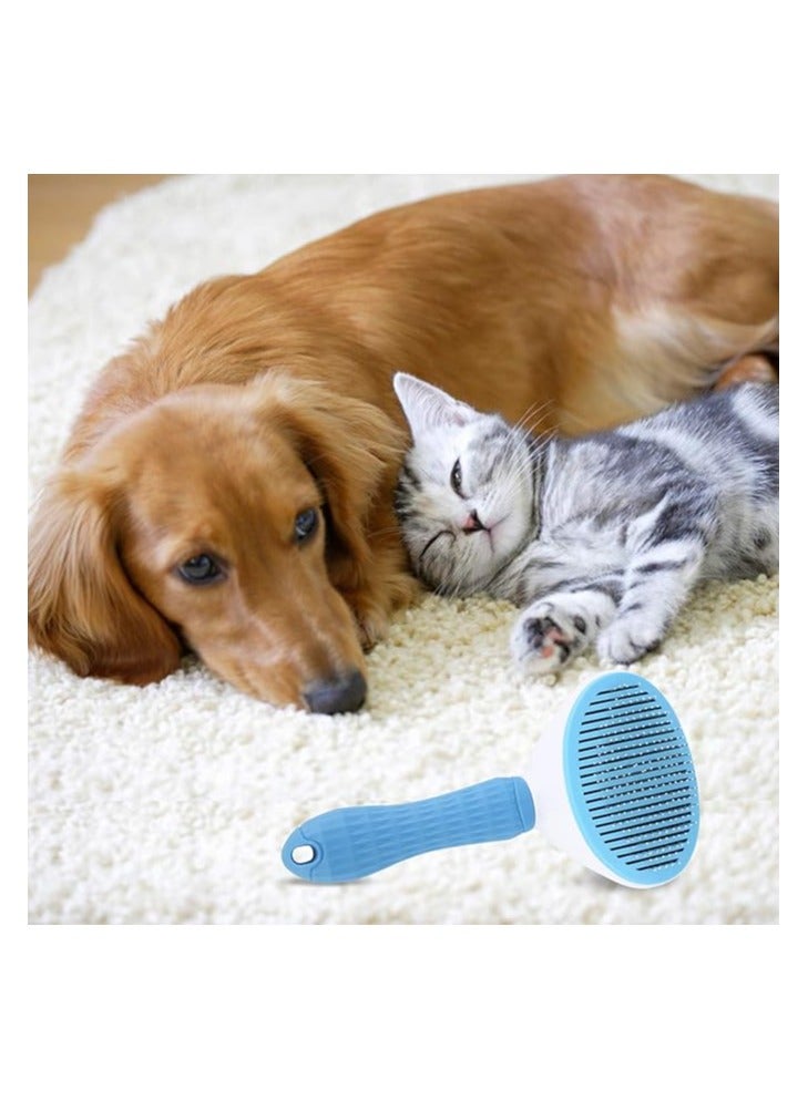 Depets Self Cleaning Slicker Brush, Pet Grooming Shedding Brush - Easy to Remove Loose Undercoat, Pet Massaging Tool Suitable for Pets with Long or Short Hair (Assorted Colors) - ‎EP-GM-135-BLU_M - Image 5