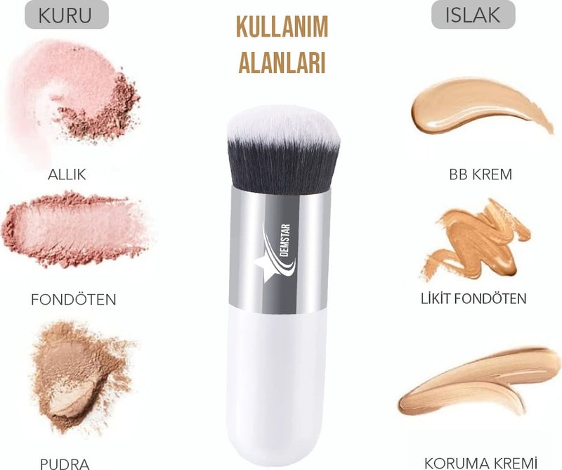 Demstar Professional Make-Up Luxury Kabuki Foundation and Blush Makeup Brush Dm  - Image 3