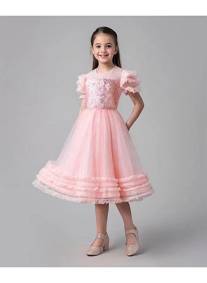 Mark & Mia Mark & Mia Floral Embellished Party Dress - Pink