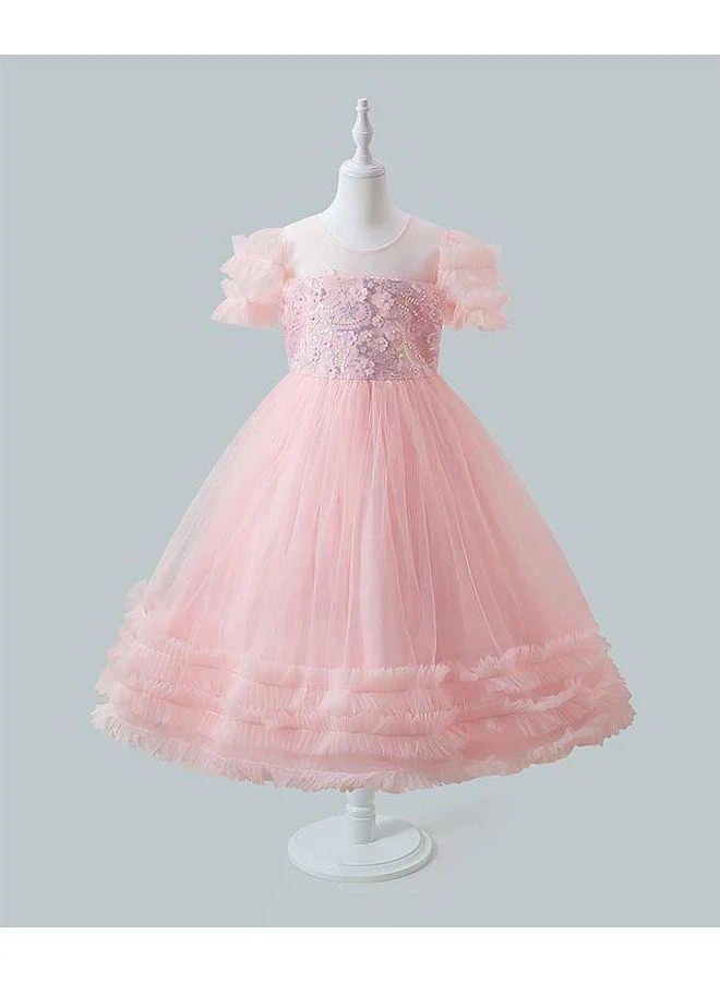 Mark & Mia Mark & Mia Floral Embellished Party Dress - Pink