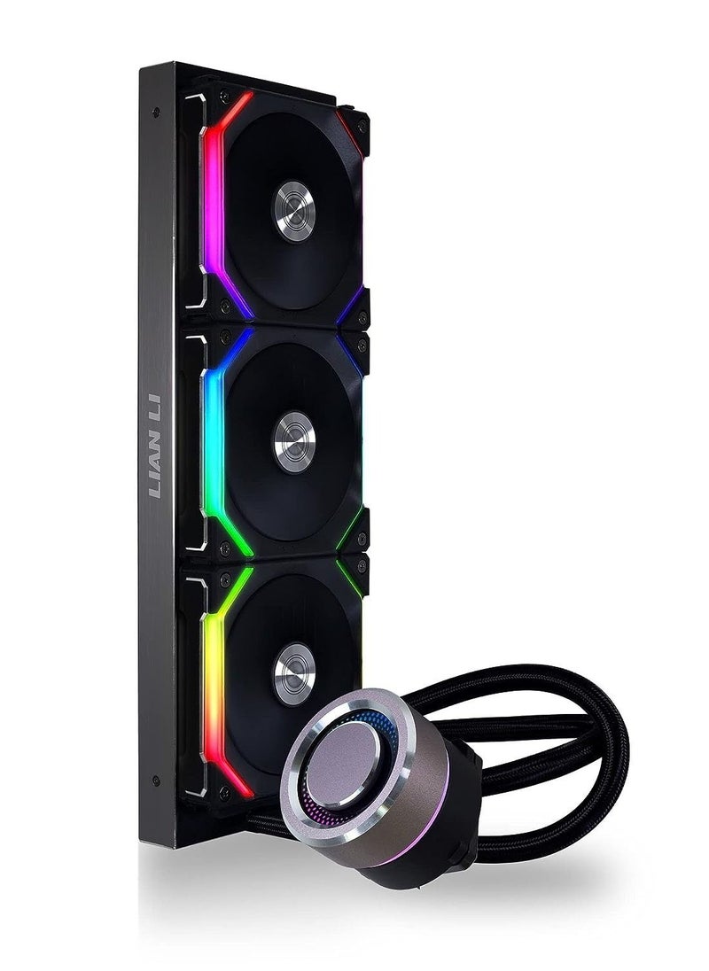 LIAN LI - Lian Li Galahad Aio 360 Rgb Uni Fan Sl120 Edition Black - Dual 120mm Addressable Rgb Fans Aio Cpu Liquid Cooler - Ga-360Slb - Image 1