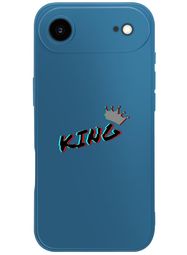 Theodor Protective Slim Fit Case Liquid Silicone Cover with Full Body Protection Anti-Scratch Shockproof Case For Apple iPhone 17 Air (Blue) King - Black - Image 1