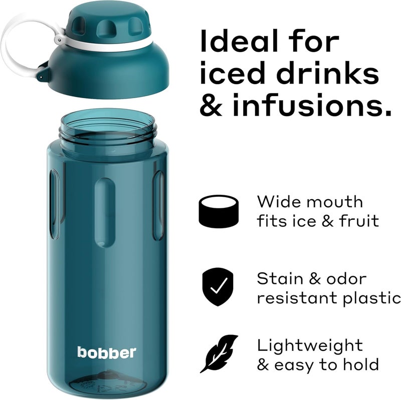 BOBBER 30 oz Tritan Water Bottle with Fruit Infuser - BPA Free Plastic Bottle with Leak-Proof Lid, Dishwasher Safe, Great for Gym & Outdoor (Deep Teal) - Image 2