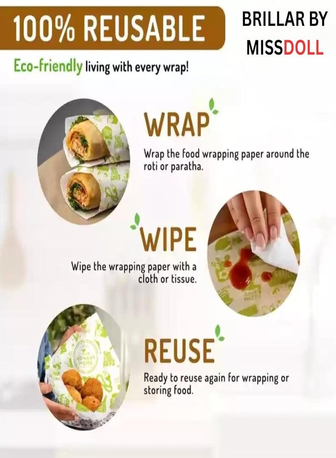 BRILLAR Food Wrapping Paper Roll for Kitchen – 30 Mtr/300 Gram Non-Stick Butter Paper & Parchment Paper for Baking, Air Fryer & Roti Wrap | Eco-Friendly & Food Grade Foil Paper Alternative - Image 3