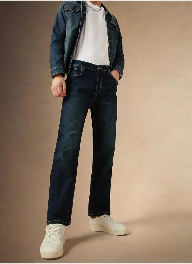 Dennis Lingo Dennis Lingo Mid Rise Straight Fit Faded Jeans