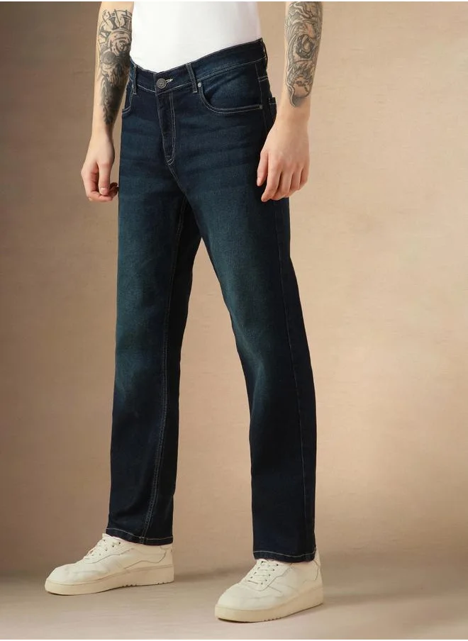 Dennis Lingo Dennis Lingo Mid Rise Straight Fit Faded Jeans