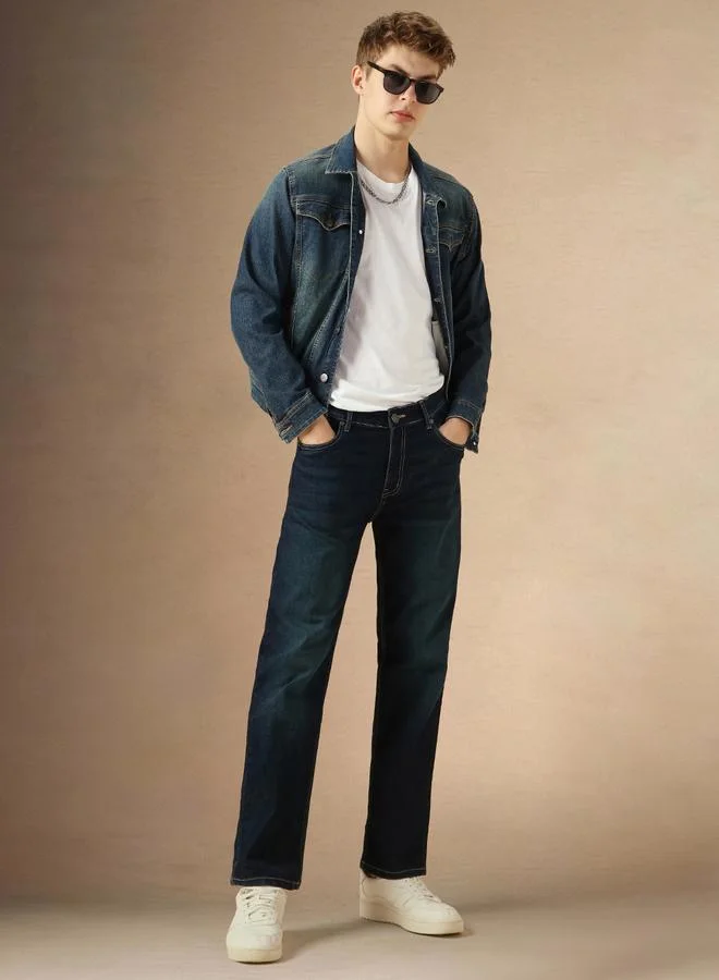 Dennis Lingo Dennis Lingo Mid Rise Straight Fit Faded Jeans