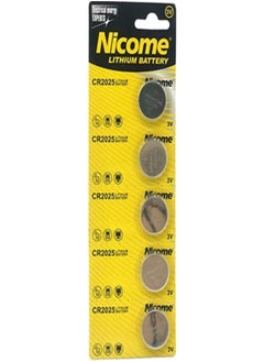 Nicome CR2025 3V Lithium Battery Pack of 5  - Image 1