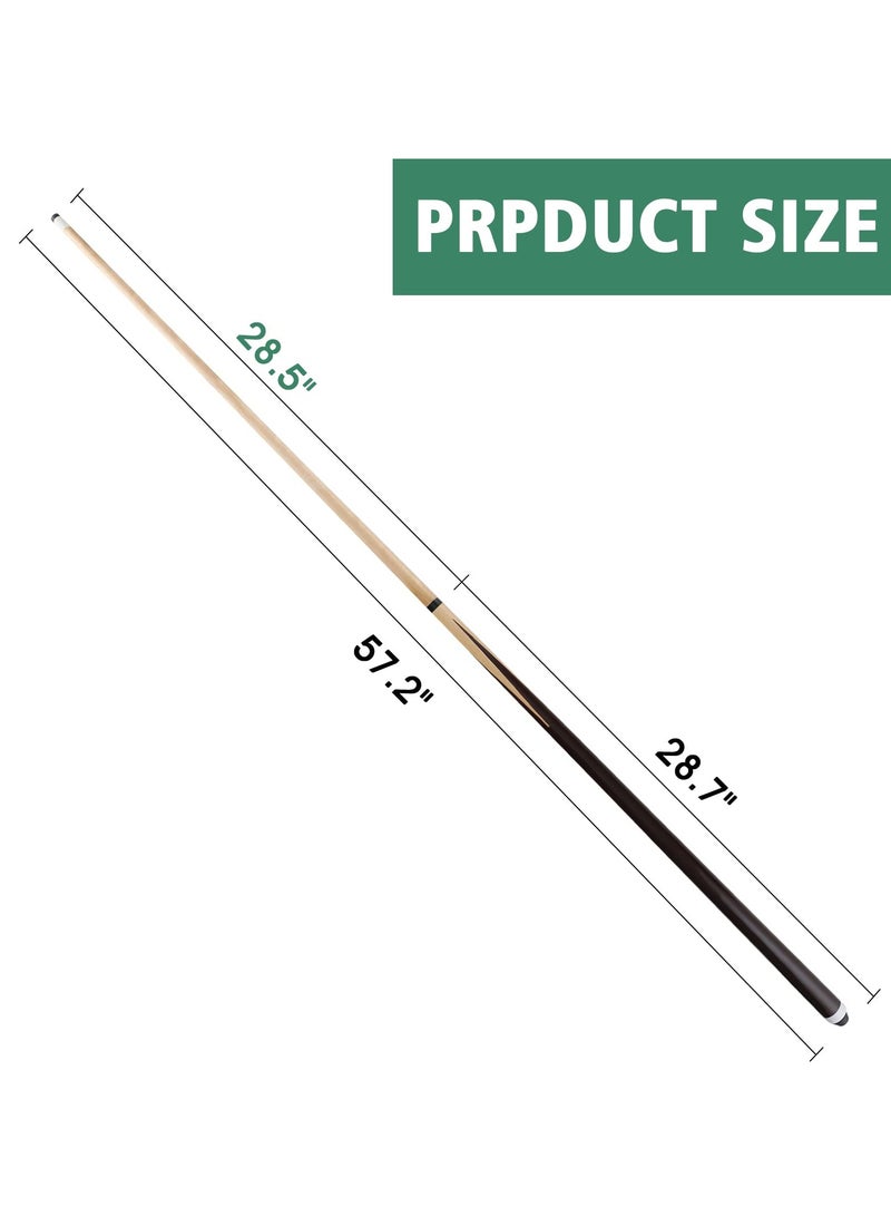 M MIAOYAN 2PCS American Big Head Pool Cue Stick, 1/2 Joint, Solid Wood 57 Inch, Billiard Cue for 9-Ball & Chinese Pool - Image 3