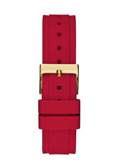 GUESS GUESS Women's Gold Tone and Red Silicone Multifunction Watch GW0484L1  - Image 4