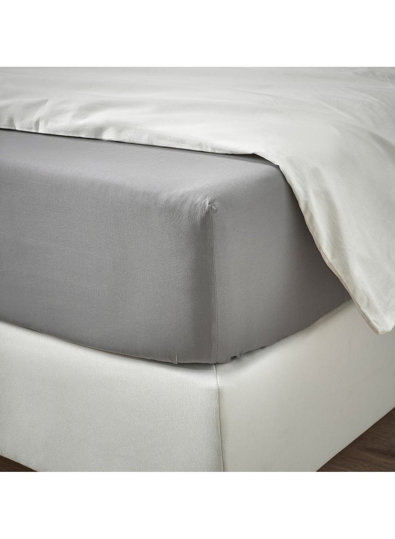 Roennveckmal Bed Fitted Sheet Grey 160x200 cm - Image 2
