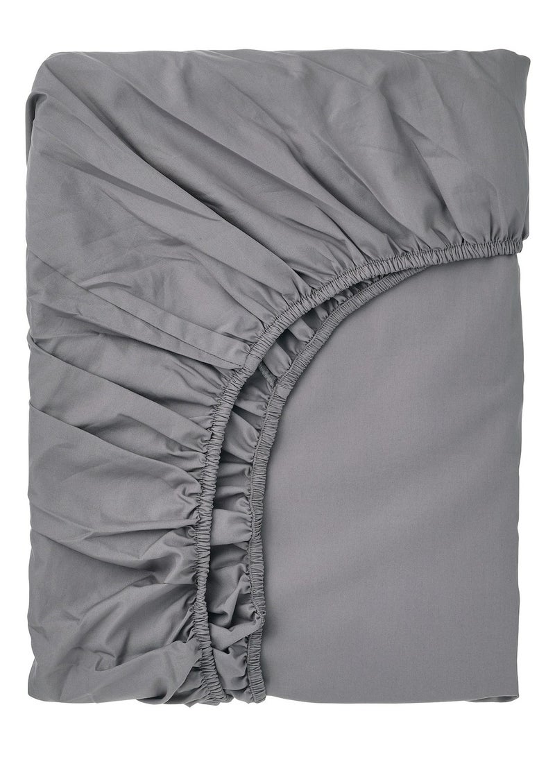 Roennveckmal Bed Fitted Sheet Grey 160x200 cm - Image 1