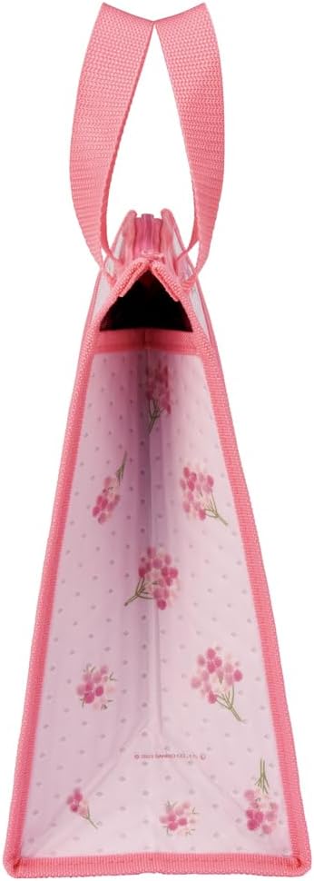 Skater Hello Kitty Insulated Lunch Bag NonWoven Cooler Tote with Zipper Flower Wreath Design Sanrio Lunch Box Bag  - Image 4