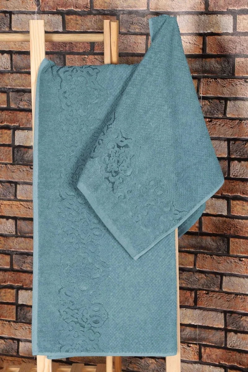 Mira Home 2 Piece Cotton Bath Towel Set Sultan Indigo