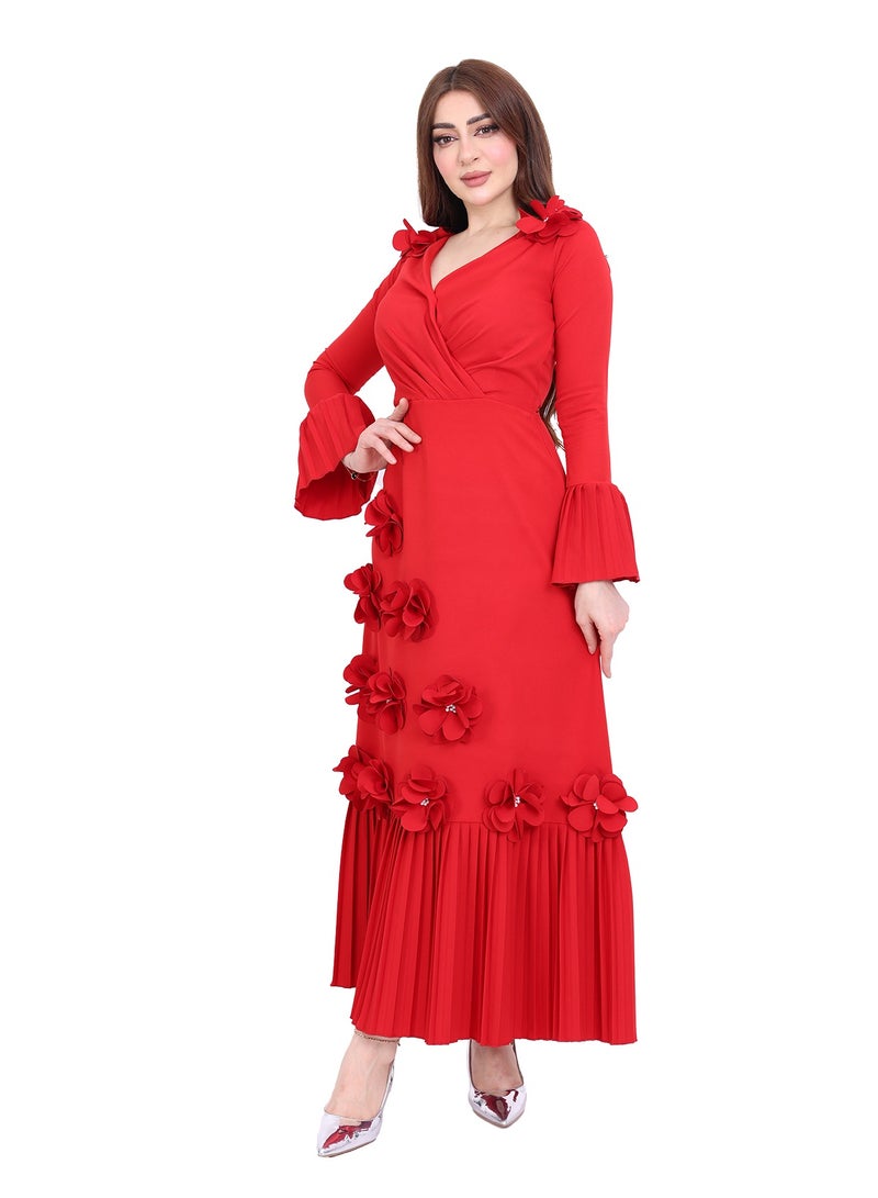 Modern Design A luxurious rose dress for occasions with an elegant design for an exceptional lookShine with the most beautiful looks with this dress specially designed to give you a charming presence at every occasion - Image 1