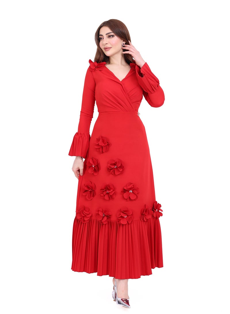 Modern Design A luxurious rose dress for occasions with an elegant design for an exceptional lookShine with the most beautiful looks with this dress specially designed to give you a charming presence at every occasion - Image 2