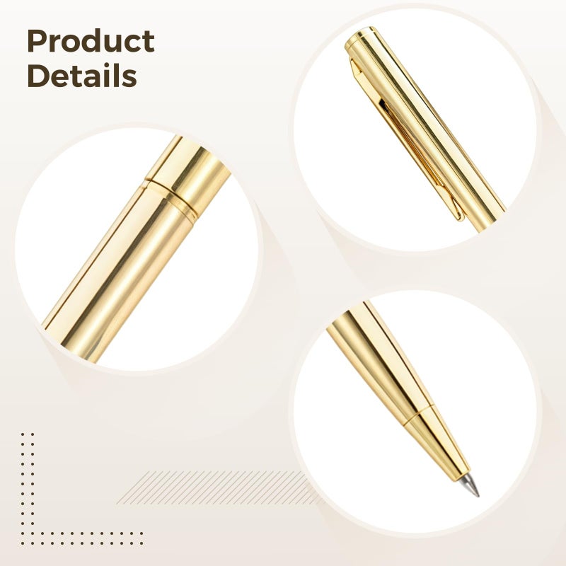 Elegant Gold Finish Metal Ballpoint Pen Set With Clips 25Pcs For Weddings Parties - Image 5