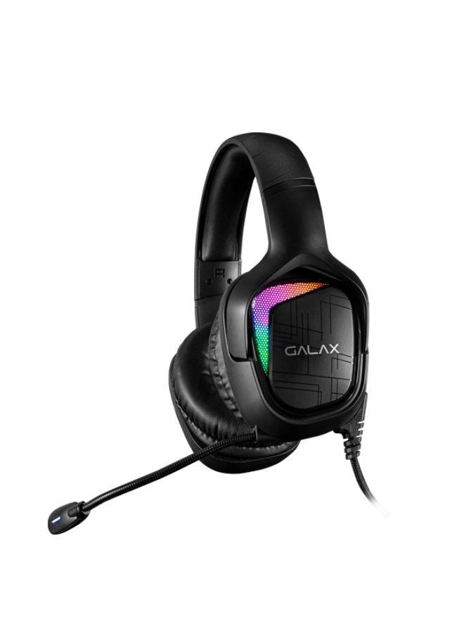 Galax Sonar-04 Gaming Headset USB 7.1 Surround Sound RGB Gaming Headphones with Noise Isolating Mic, 32 Ohm Impedance, Stereo Bass, Comfortable Over-Ear Design for PC Laptop PS4 PS5 - Black - Image 5