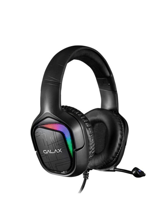 Galax Sonar-04 Gaming Headset USB 7.1 Surround Sound RGB Gaming Headphones with Noise Isolating Mic, 32 Ohm Impedance, Stereo Bass, Comfortable Over-Ear Design for PC Laptop PS4 PS5 - Black - Image 1