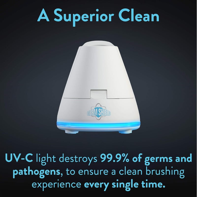 tao clean Germ Shield UV Toothbrush Sanitizer – Universal Cleaning Station that Accommodates all Manual and Electric Toothbrushes, Travel Friendly, Kills 99.9% of Germs - Image 1