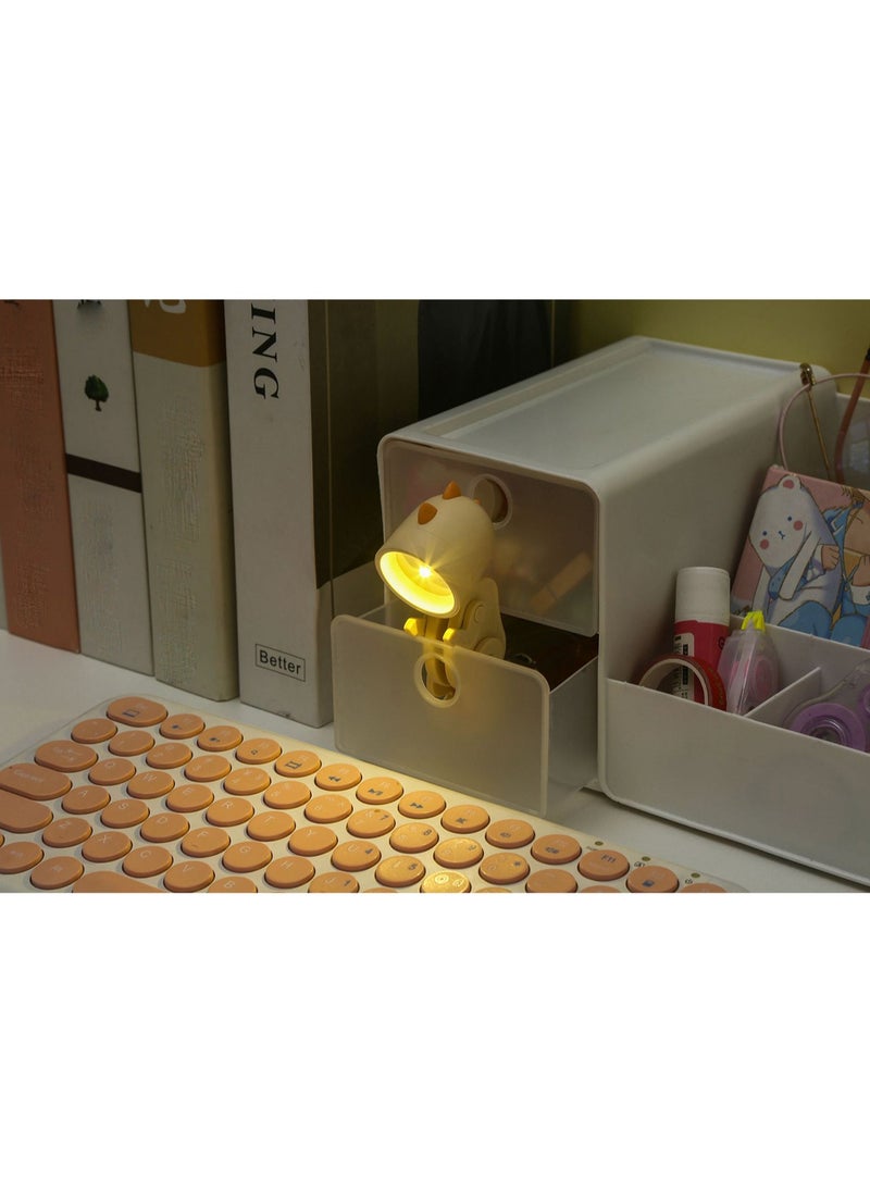 Generic - Macaron Mini Desk Lamp Creative DIY Night Light LED Cute Pet Desktop Cartoon Dinosaur Ornaments Ins Student Gift Creative Gift Ornaments (Pink Dinosaur) - Image 1
