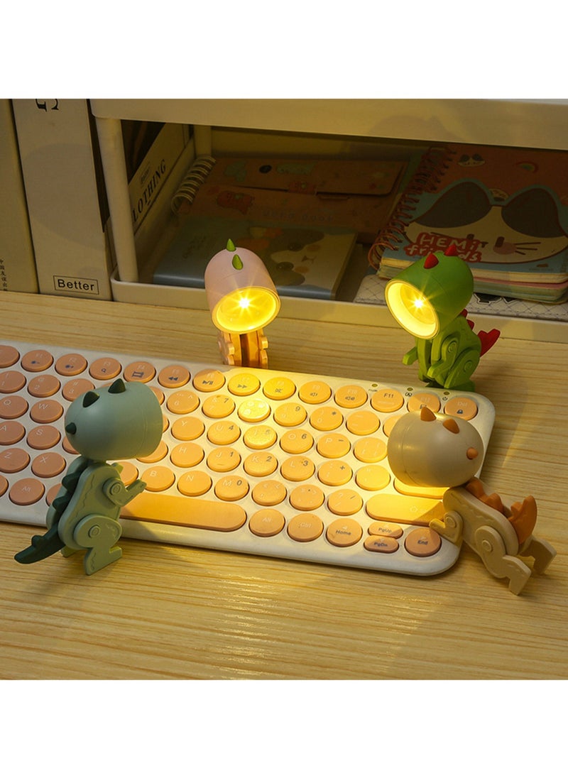 Generic - Macaron Mini Desk Lamp Creative DIY Night Light LED Cute Pet Desktop Cartoon Dinosaur Ornaments Ins Student Gift Creative Gift Ornaments (Pink Dinosaur) - Image 1