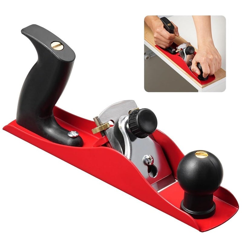 No 4 Hand Plane For Carpenters 2 Inch SK5 Steel Blade Adjustable Depth Bench Planer With Guidance Knob Ergonomic Grip - Image 2