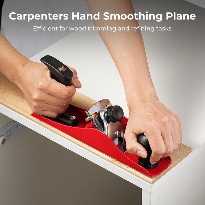 No 4 Hand Plane For Carpenters 2 Inch SK5 Steel Blade Adjustable Depth Bench Planer With Guidance Knob Ergonomic Grip - Image 3