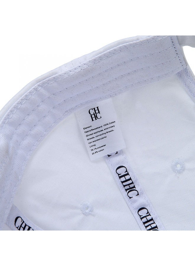 CAROLINA HERRERA White Unisex Baseball Cap CH Embroidery Luxury Adjustable Sun Protection Lightweight Breathable Comfortable for Daily Wear - Image 5