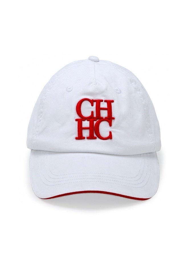 CAROLINA HERRERA White Unisex Baseball Cap CH Embroidery Luxury Adjustable Sun Protection Lightweight Breathable Comfortable for Daily Wear - Image 2