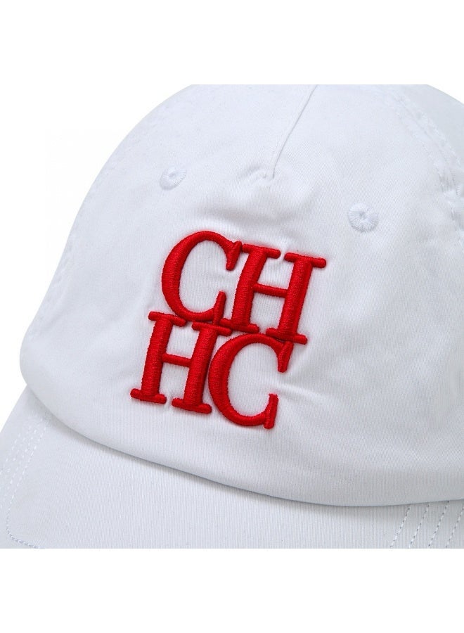 CAROLINA HERRERA White Unisex Baseball Cap CH Embroidery Luxury Adjustable Sun Protection Lightweight Breathable Comfortable for Daily Wear - Image 4